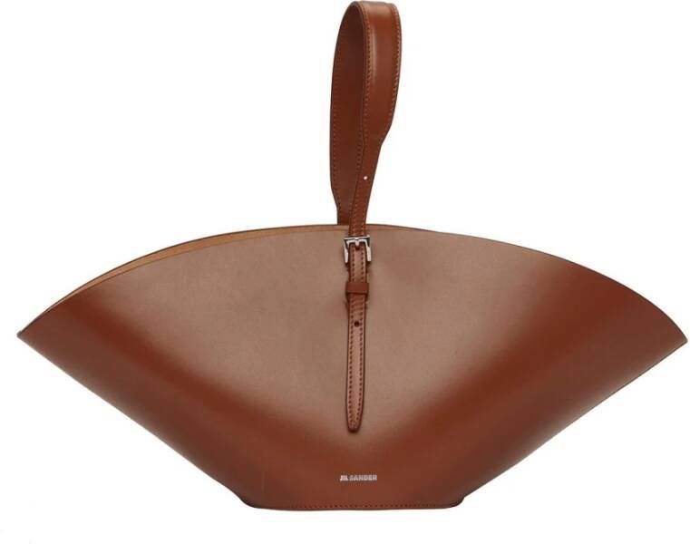 Jil Sander Pre-owned Pre-owned Brown Sombrero Fan Tote Bruin Dames