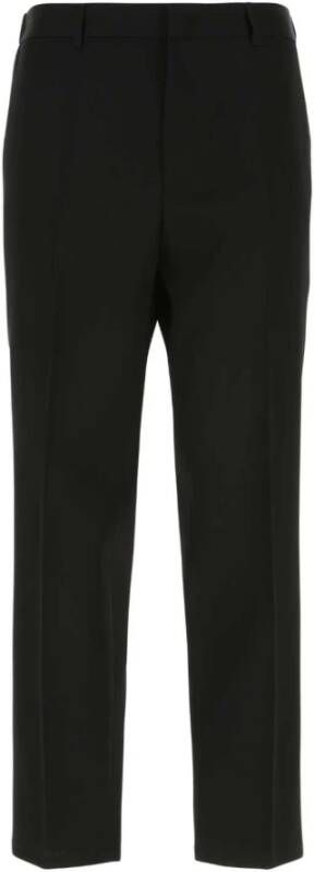 Jil Sander Elegante Zwarte Slim-Fit Leren Broek Zwart Heren