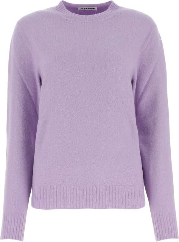 Jil Sander Exclusieve Ronde Hals Gebreide Trui Purple Dames