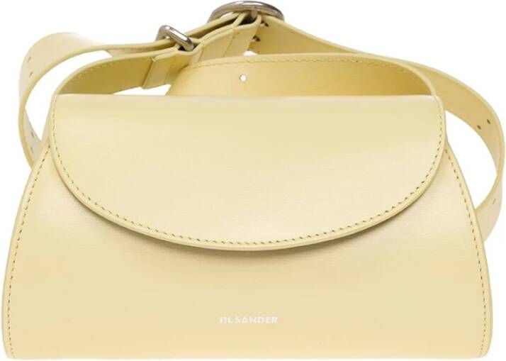 Jil Sander Schoudertas met logo Geel Dames