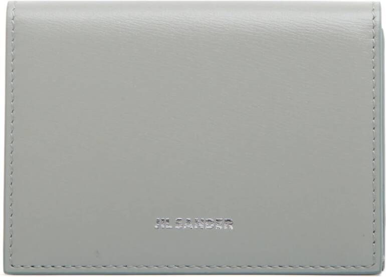 Jil Sander Sea Foam Kalfsleren Kaarthouder Grijs Dames