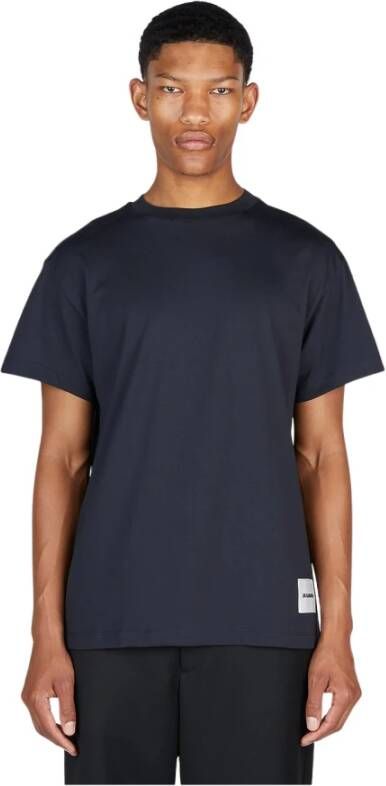 Jil Sander Set van drie logo patch T-shirts Blauw Heren