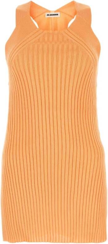 Jil Sander Perzikkleurige viscose mini-jurk Orange Dames