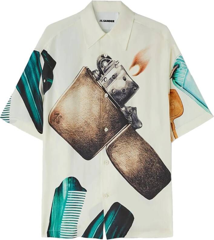 Jil Sander Short Sleeve Shirts Beige Heren