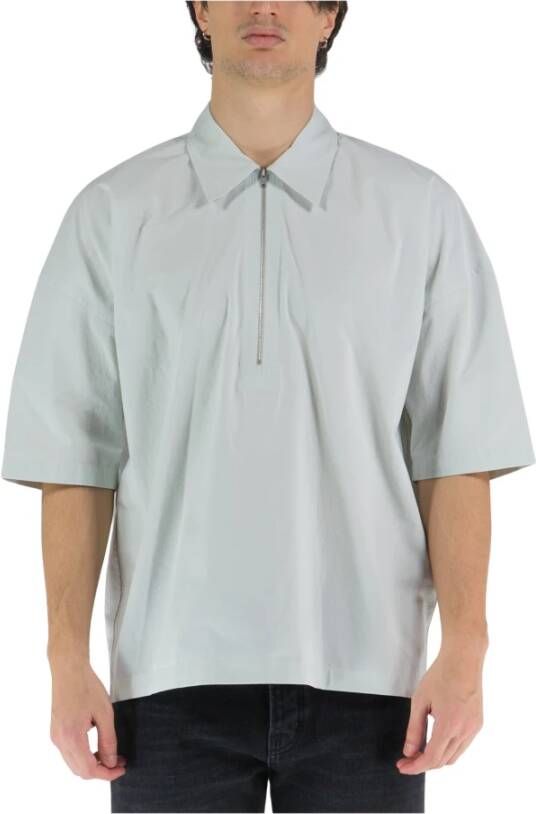 Jil Sander Short Sleeve Shirts Blauw Heren