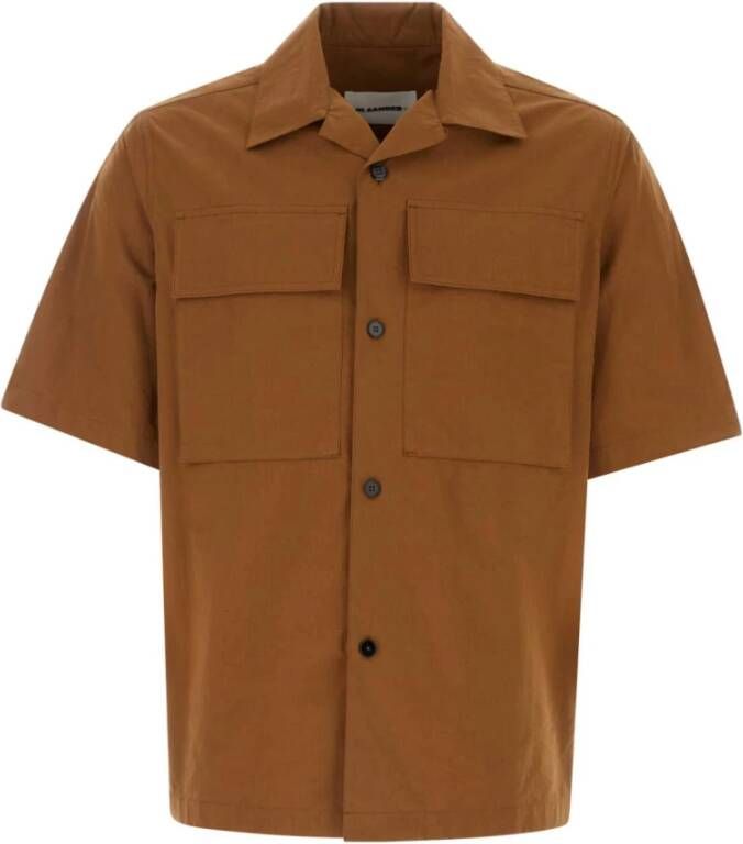 Jil Sander Short Sleeve Shirts Bruin Heren