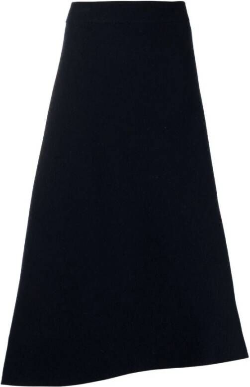 Jil Sander Asymmetric Knit Midi Skirt Blauw Dames