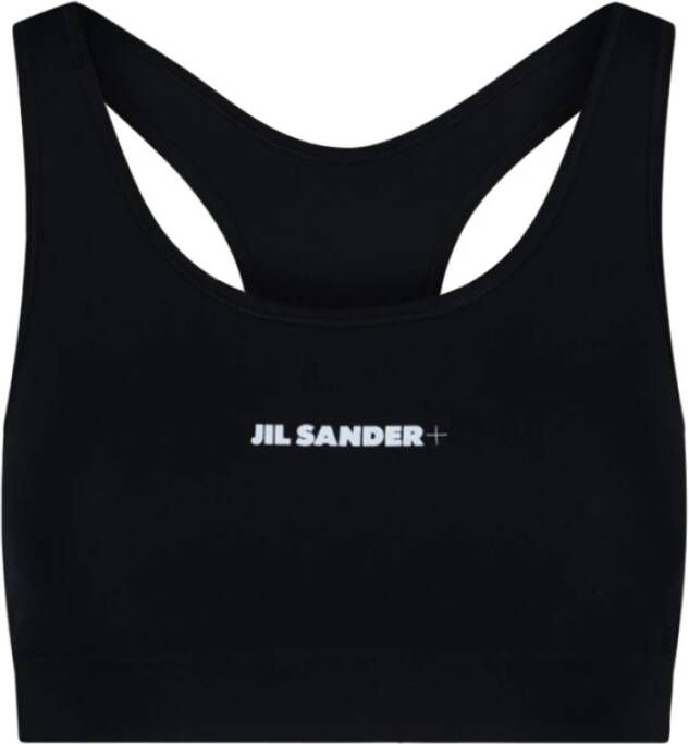 Jil Sander Zwarte stretch nylon top Stijlvol en comfortabel Black Dames