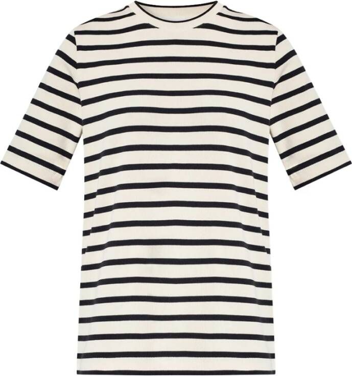 Jil Sander Striped T-shirt Beige Dames