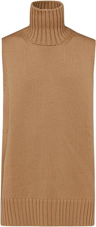 Jil Sander Elegante Beige Wollen Gebreide Vest Beige Dames