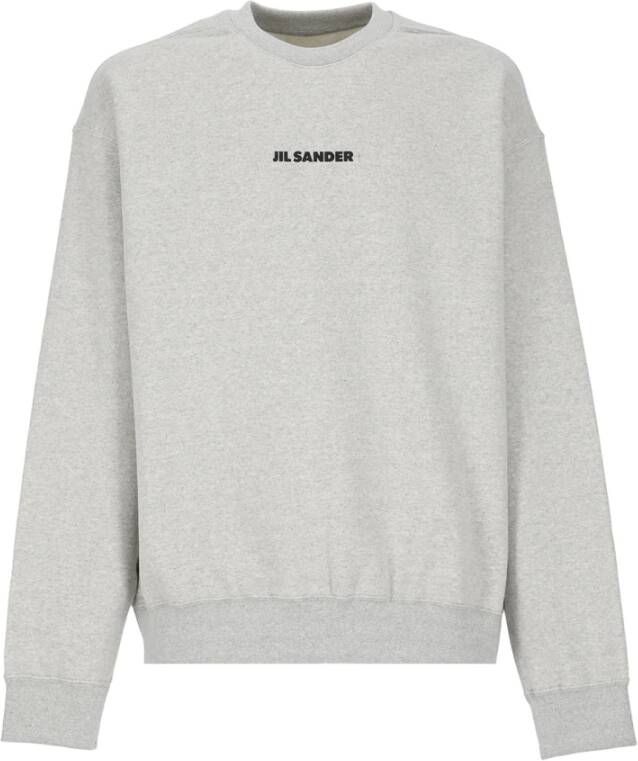 Jil Sander Upgrade je casual garderobe met een grijze katoenen sweatshirt Gray Heren