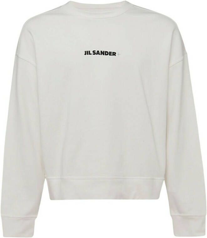 Jil Sander Witte Oversized Sweaters met Bedrukt Logo Wit Heren