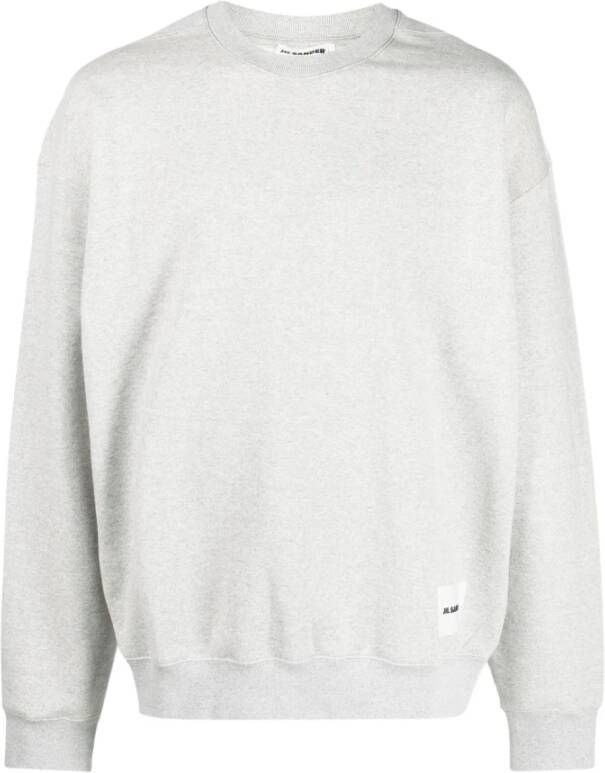 Jil Sander Grijze Sweater met Logo-Patch Detail Grijs Heren