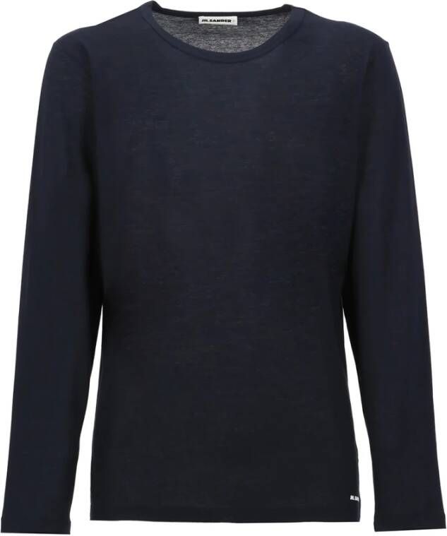 Jil Sander Long Sleeve Tops Blauw Heren