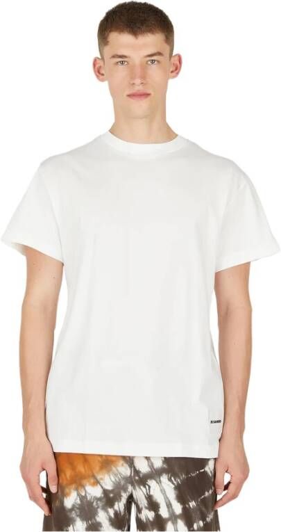 Jil Sander Witte Biologisch Katoenen T-shirts 3-Pack White Heren