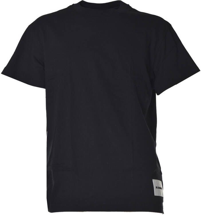 Jil Sander Elegante Zwarte en Grijze T-shirt Zwart
