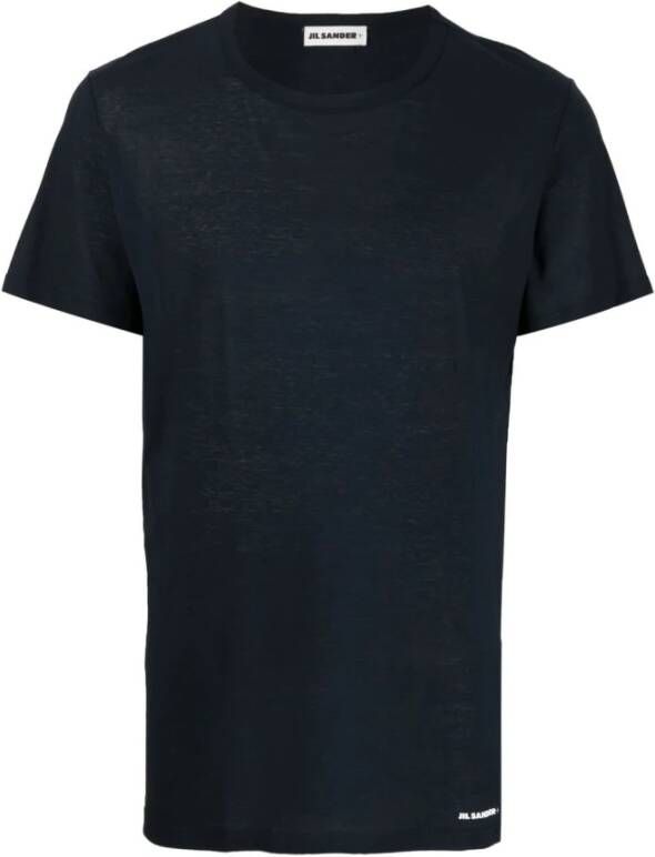 Jil Sander Blauwe Upgrade Heren T-Shirt met Logo Print Blauw Heren