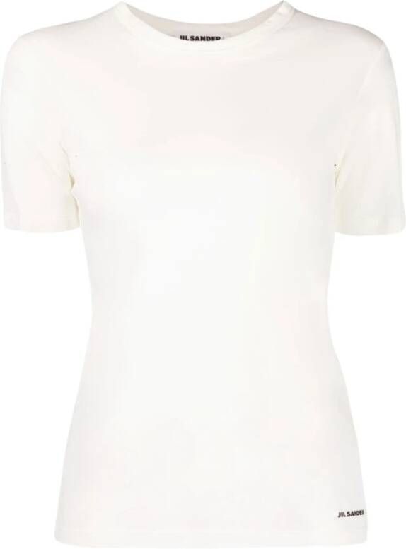 Jil Sander Witte T-shirt met Logo Print voor Dames White Dames