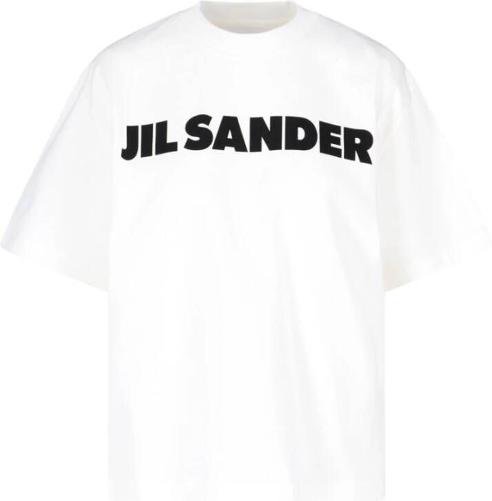 Jil Sander Comfortabel Oversized T-Shirt met Lettering White Dames