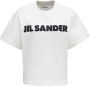 Jil Sander Witte Katoenen T-shirt met Logo Print White Dames - Thumbnail 5