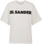 Jil Sander Witte Katoenen T-shirt met Logo Print White Dames - Thumbnail 6