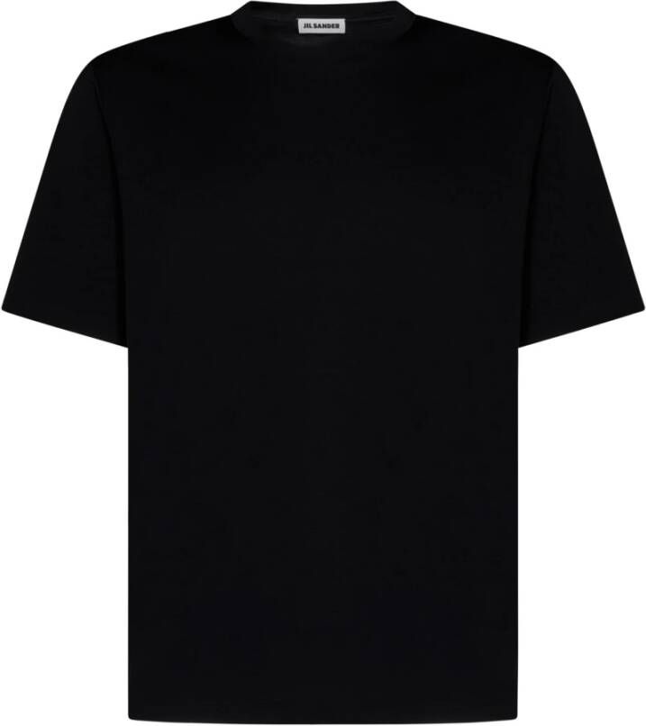 Jil Sander Klassiek Zwart Katoenen T-Shirt voor Heren Black Heren