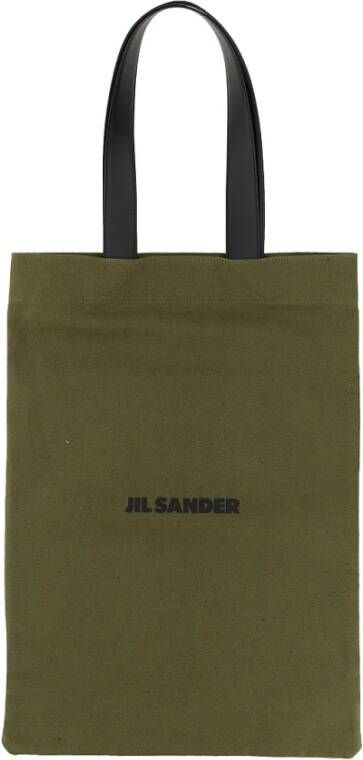 Jil Sander Tote Bag With Logo Groen Heren