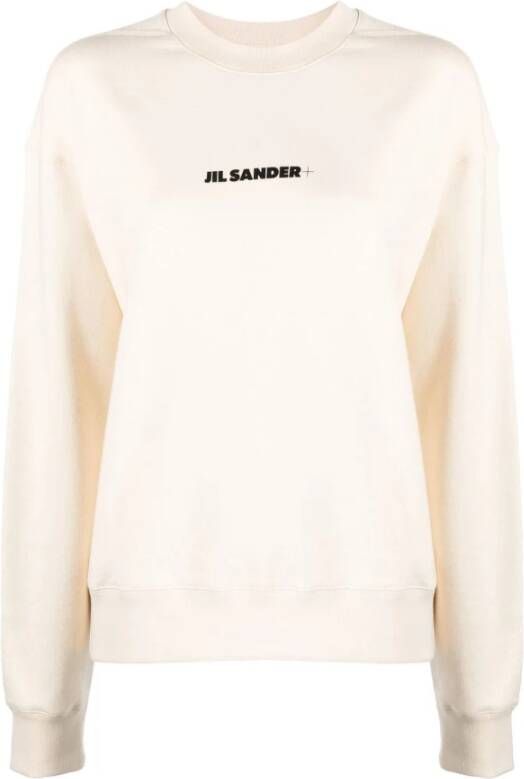 Jil Sander Upgrade je casual garderobe met crèmekleurige katoenen sweatshirt Beige Dames