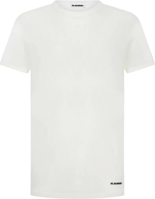 Jil Sander Wit Katoenen Crewneck T-Shirt voor Heren White Heren