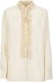 Jil Sander Witte damesoverhemd met Koreaanse kraag Beige Dames - Thumbnail 1