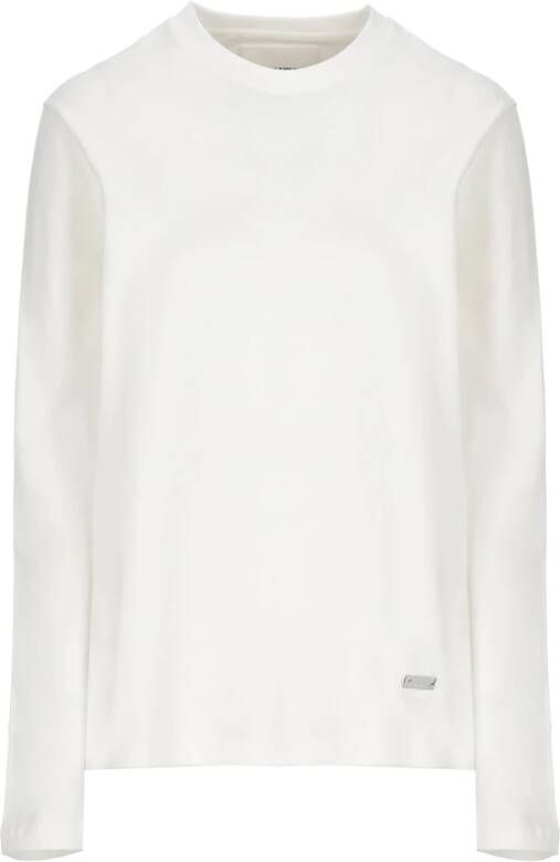Jil Sander Witte Katoenen T-shirt met Lange Mouwen White Dames