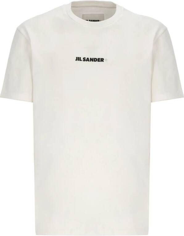 Jil Sander Witte Katoenen T-Shirt voor Mannen Wit Heren