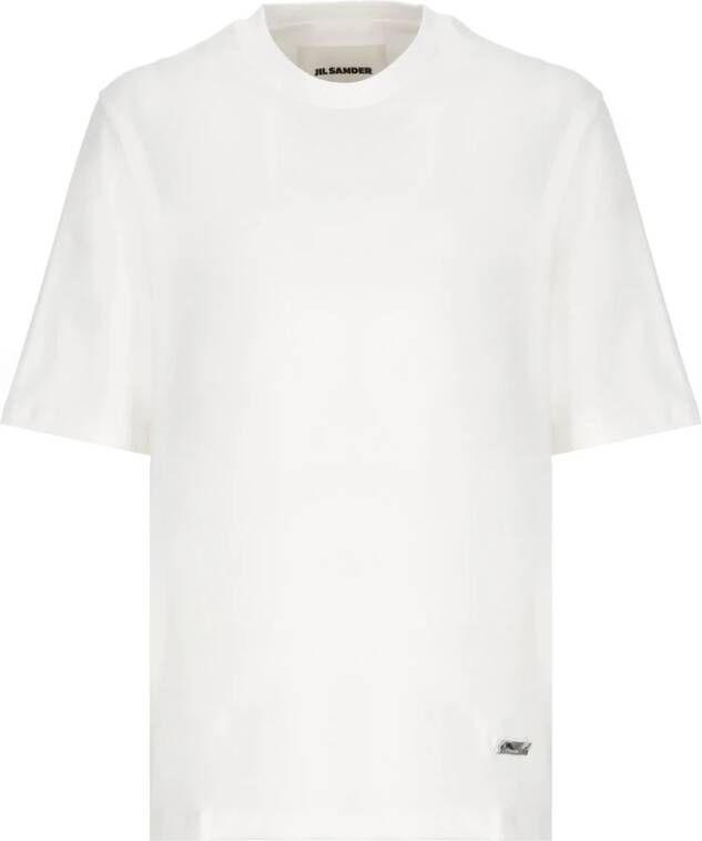 Jil Sander Witte Katoenen T-shirt voor Vrouwen White Dames