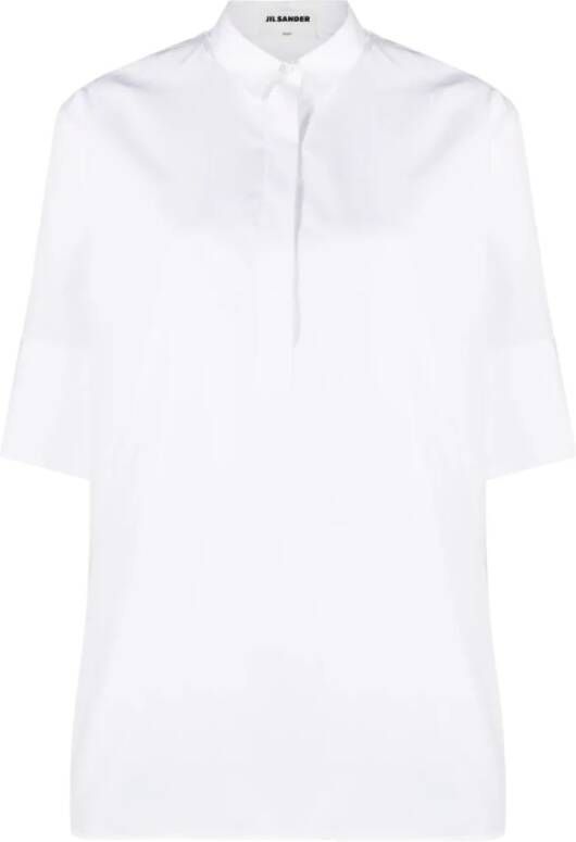 Jil Sander Witte Polo Shirts met Klassieke Kraag Wit Dames