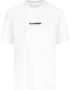 Jil Sander Monogram Print Katoenen T-shirt Geribbelde Ronde Hals White Dames - Thumbnail 1