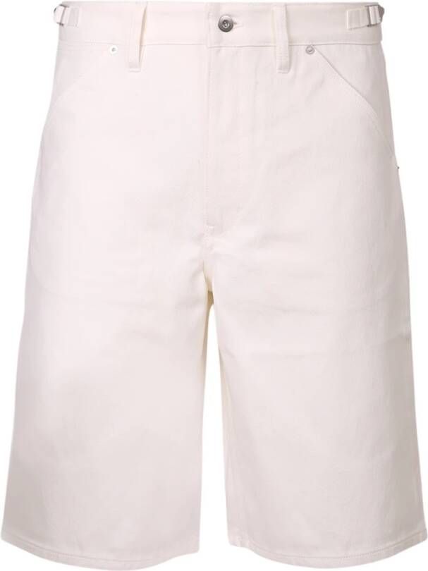 Jil Sander Witte Wijde Katoenen Shorts Wit Heren