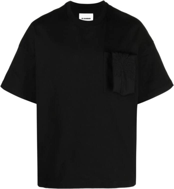Jil Sander Zwart T-Shirt met Zakdetail voor Heren Zwart Heren