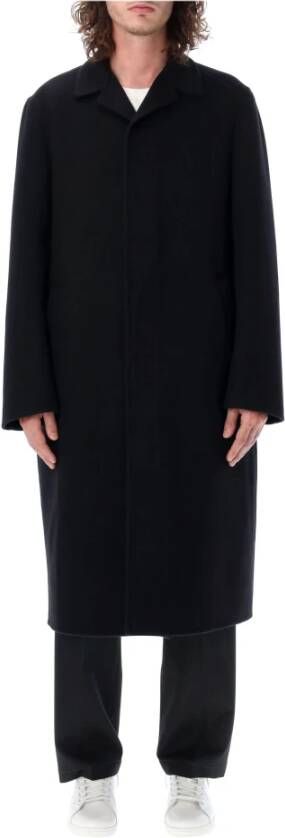 Jil Sander Zwarte Wollen V-Hals Jas Aw23 Zwart Heren