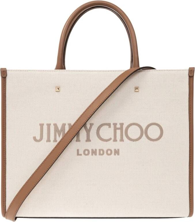 Jimmy Choo Satchels Medium Avenue Tote Bag in beige
