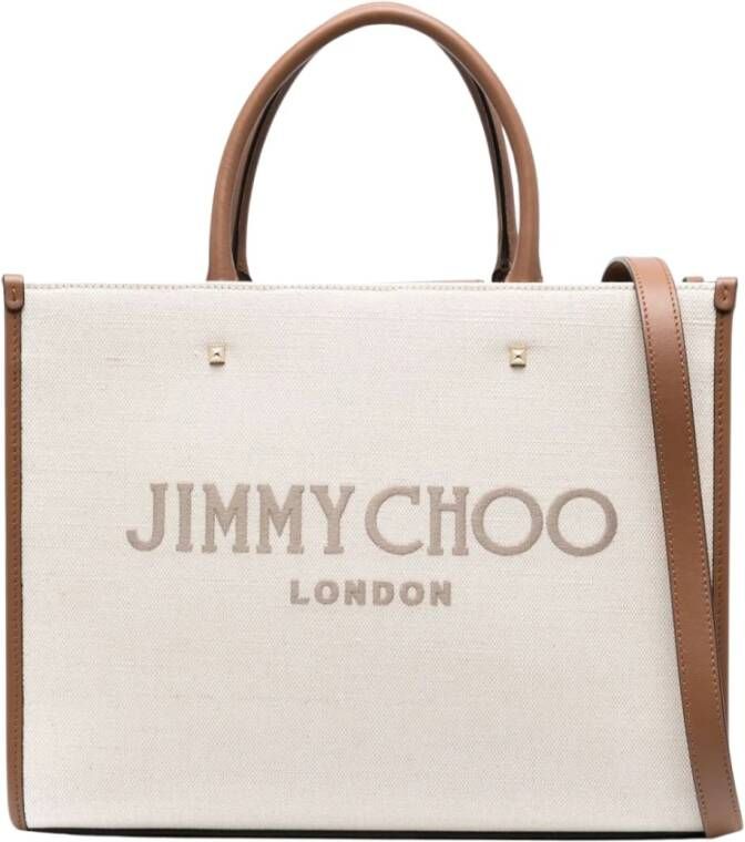 Jimmy Choo Avenue Medium shopper tas Beige Dames
