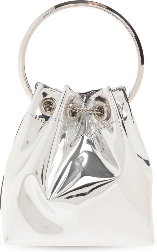 Jimmy Choo Bucket bags Bon' Mini Silver-Tone Handbag With Metal Brace in zilver - Foto 6
