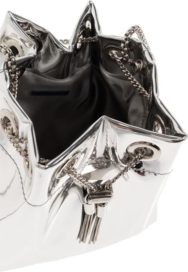 Jimmy Choo Bucket bags Bon' Mini Silver-Tone Handbag With Metal Brace in zilver - Foto 2