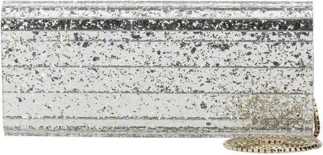 Jimmy Choo Clutches Champagne Silver Coarse Glitter Clutch in zilver - Foto 8