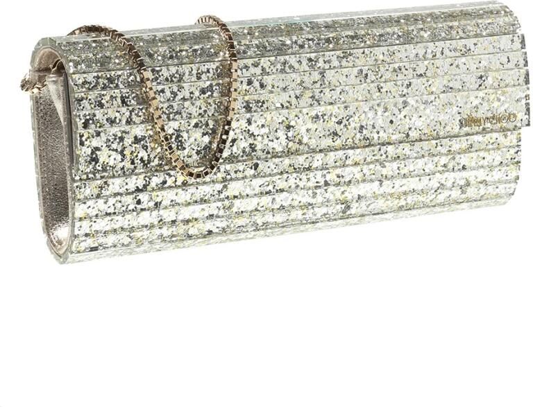Jimmy Choo Clutches Champagne Silver Coarse Glitter Clutch in zilver - Foto 6