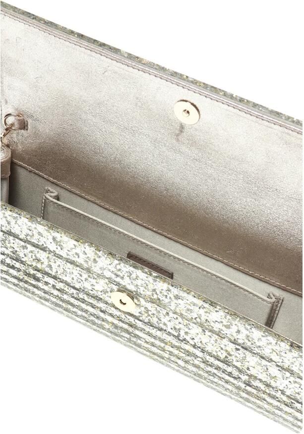 Jimmy Choo Clutches Champagne Silver Coarse Glitter Clutch in zilver - Foto 5