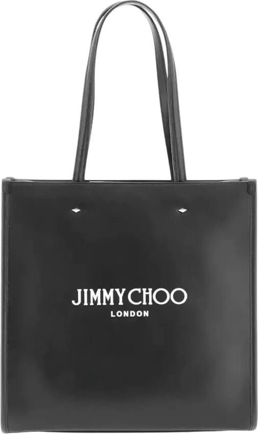 Jimmy Choo Studded Leren Tote Tas met Bedrukt Logo Black Dames