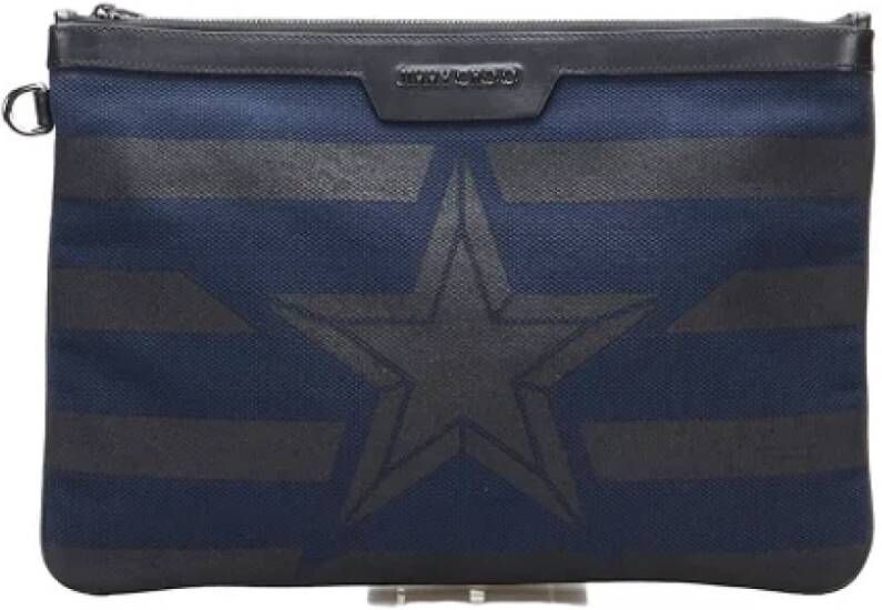 Jimmy Choo Pre-owned Canvas clutches Blauw Dames