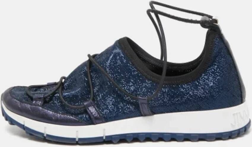 Jimmy Choo Pre-owned Fabric sneakers Blauw Dames