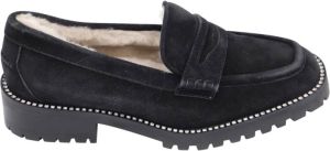 Jimmy Choo Pre-owned Jimmy Choo Deanna Crystal-versierde met schaar beklede loafers in zwart suede Zwart Dames