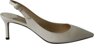 Jimmy Choo Pre-owned Jimmy Choo Erin 60 Slingback Heels in White Patent Leather Wit Dames